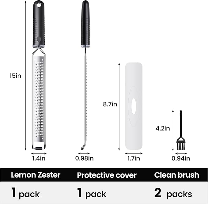 Lemon Zester with Non-Slip Handle,Cheese Grater for Kitchen,15 inch