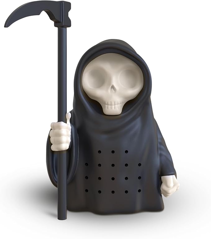 Genuine Fred Grim Steeper Reusable Silicone Tea Infuser, Black Grim Reaper Design, Fun and Clever Kitchen Gadget for Tea Lovers and Enthusiasts