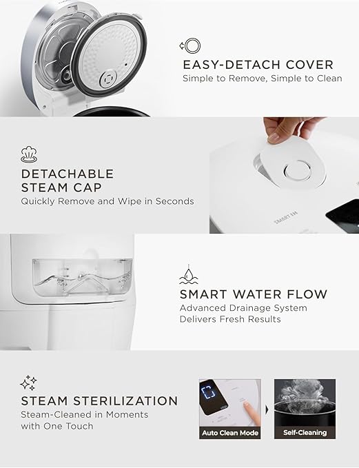 CUCKOO Micom Rice Cooker 8-Cup Uncooked / 16-Cup Cooked with Induction Heating Technology, Versatile Rice Maker with 12 Menu Options and Steam Plate, Voice Guide, White (CR-HA0810FW)