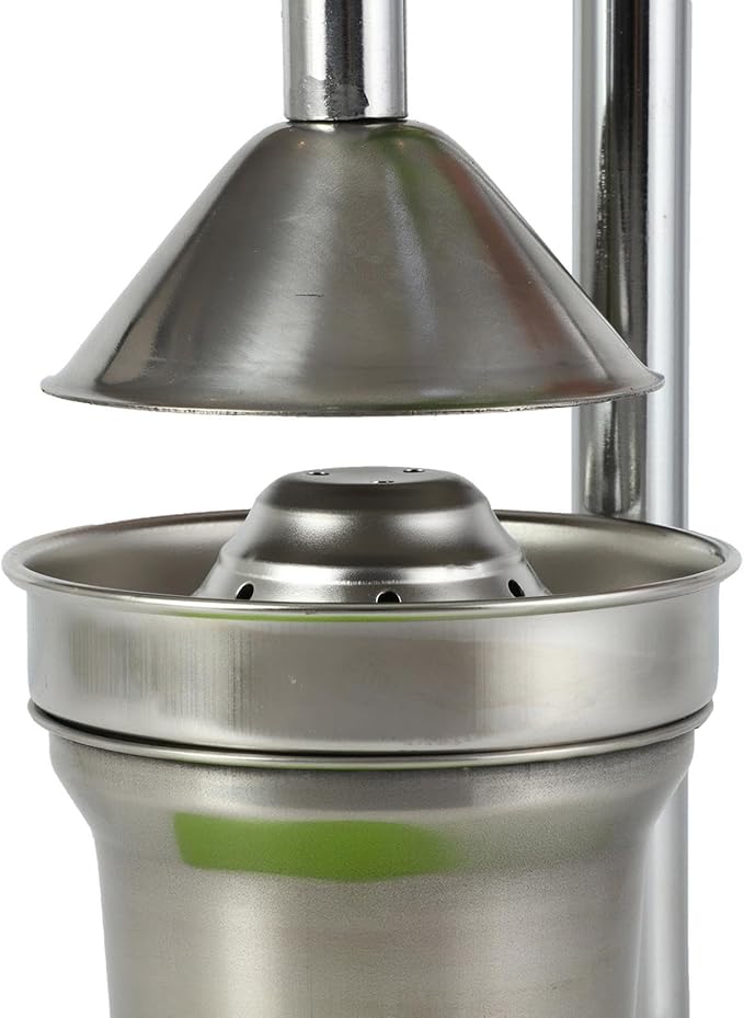 Stainless Steel Lemon Juicer, Heavy Duty Manual Orange Press Squeezer with Easy Clean Design, Handheld Citrus Juicer for Lime, Lemonade, Countertop Use (Red)