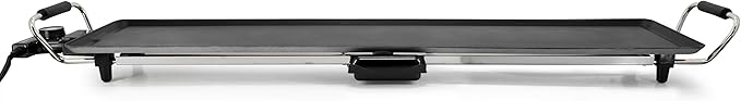 MegaChef Extra Long Electric Grill with Removable Drip Tray, Non-Stick Coating & Adjustable Temperature Control, Versatile Small Kitchen Appliance (35 Inch Grill)