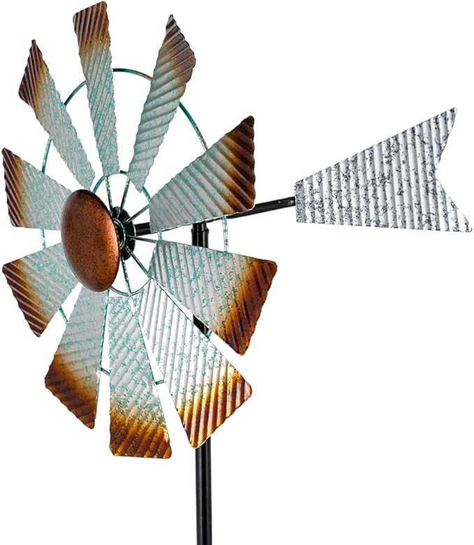 Viveta Metal Wind Spinners, Garden Wind Sculptures & Spinners,Kinetic Wind Spinner for Outdoor Patio Yard Decor