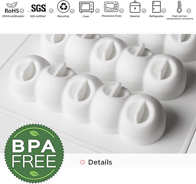 3D Long Strip Flower Shape Eclair Silicone Baking Mold for Mousse Cake,French Dessert Mold for Pastry Chocolate DIY Decoration(6 Cavity)
