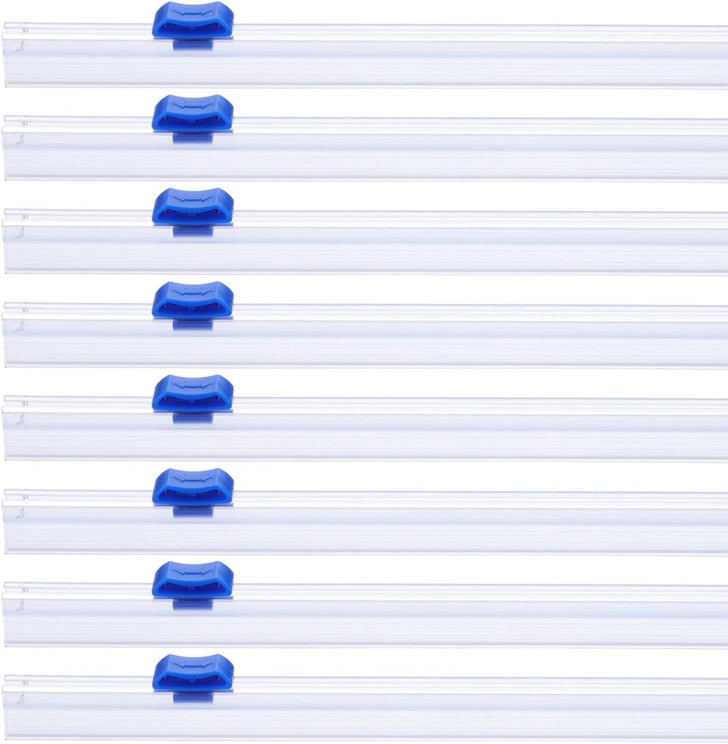 PATIKIL 8pcs Plastic Wrap Cutter, 14in Plastic Wrap Slide Cutter Snap Card Slot Installation Replacement for Aluminum Foil Wax Paper Parchment Paper Wrap Dispenser, Blue