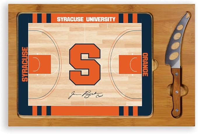 PICNIC TIME NCAA Icon Glass Top Cutting Board & Knife Set, Cheese Boards Charcuterie Boards, Serving Platter, (Parawood & Bamboo)
