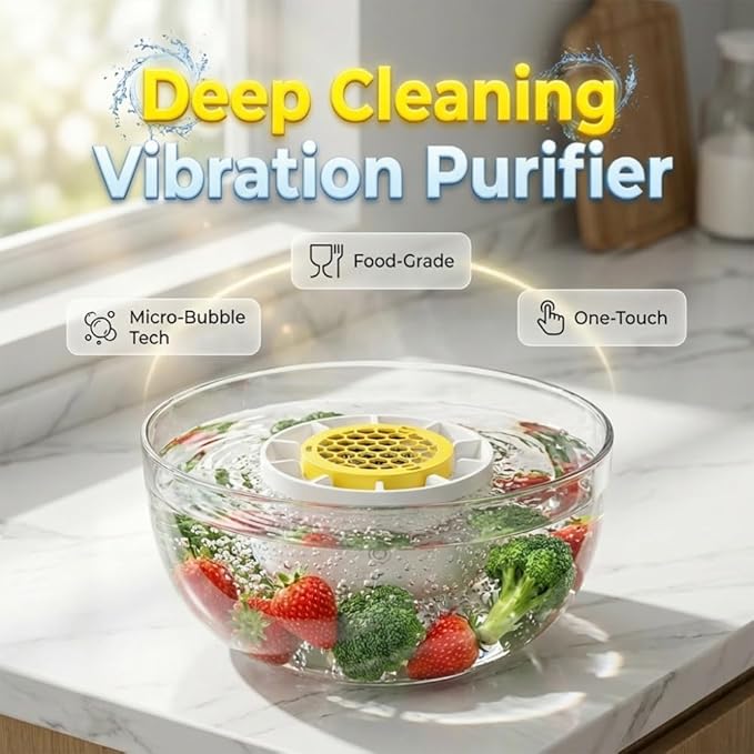 2026 New Produce Cleaner Machine, Fruit and Vegetable Washing Machine for Kitchen, Food Friendly Purifier Family Use (2 Set)