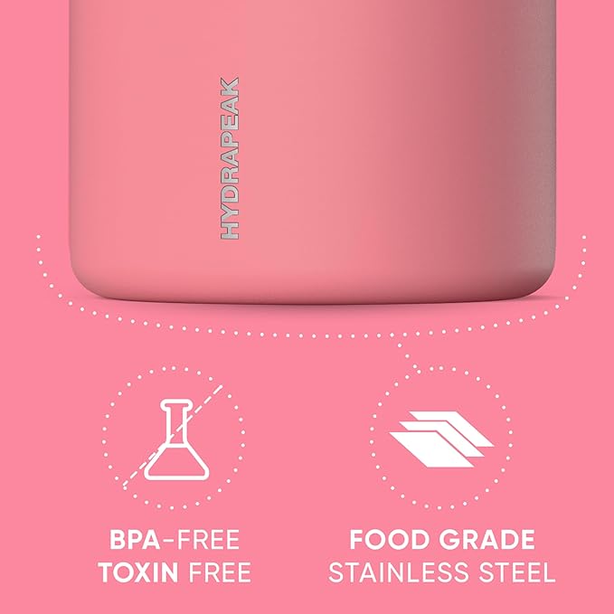Hydrapeak 18oz Stainless Steel Vacuum Insulated Food Jar | Hot Food and Cold Food, Wide Mouth Leak-Proof Soup Jar for Adults, 10 Hours Hot and 16 Hours Cold (Neon Crush)