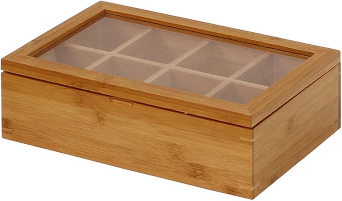 Oceanstar - TB1323 Oceanstar Bamboo Tea Box, 12 Inch, Natural