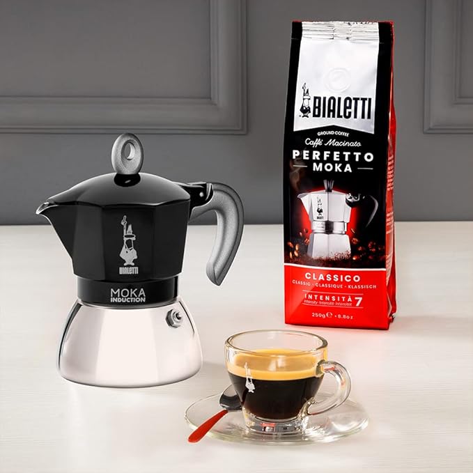 Bialetti - Moka Induction, Moka Pot, Suitable for all Types of Hobs, 6 Cups Espresso (9.4 Oz Espresso), 280 ml, Black
