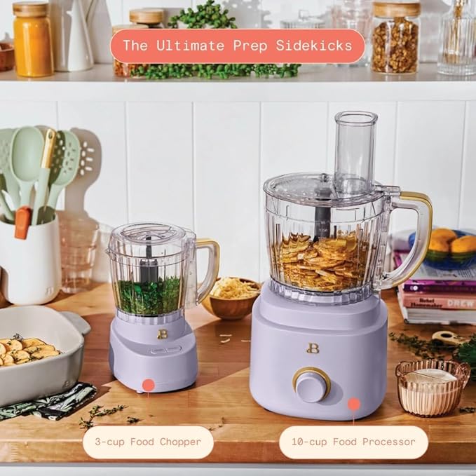 3-Cup Mini Food Chopper 250W with Bowl, Electric Food Processor, Chop & Puree Function, Dishwasher Safe Parts, Safety Lid, Compact Kitchen Appliance(Lavender)