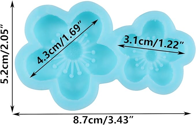 Cherry Blossom Silicone Fondant Molds for Cake Decorating Cupcake Topper Chocolate Candy Gum Paste Polymer Clay