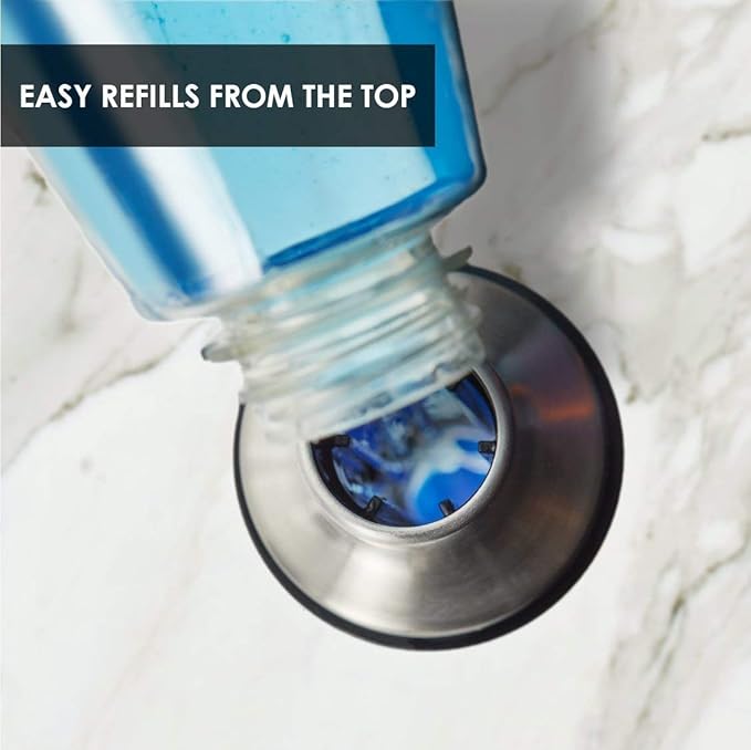 Built in Soap Dispenser for Kitchen Sink, Brushed Nickel, Fits 1 to 1.25 Inch Hole, Stainless Steel Pump Replacement, Lotion Dispenser