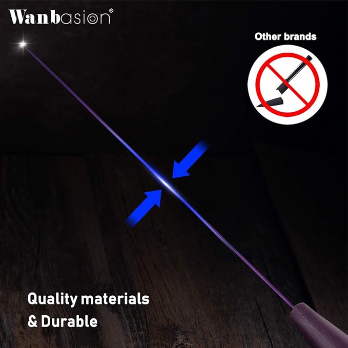 Wanbasion Purple Professional Kitchen Knife Chef Set, Stainless Steel, Dishwasher Safe with Covers