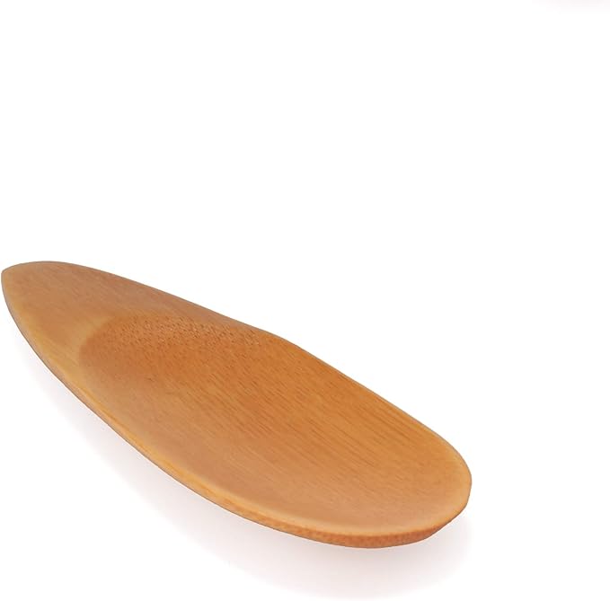 BambooMN - 4" Small Solid Bamboo Oval Scoop, 100pcs