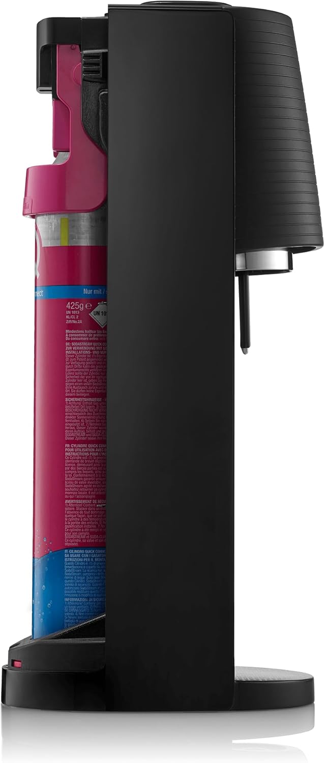SodaStream - Terra Soda Streaming Machine - STARTER KIT - Sparkling Water Maker with CO2 & Bubly Drop - Eco-Friendly, No Batteries Needed - Black