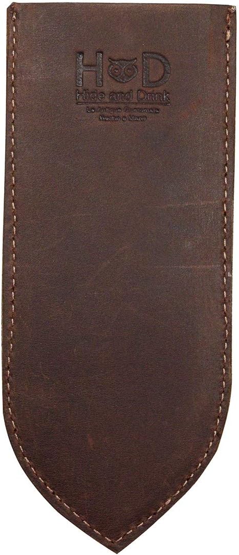 Hide & Drink, Cast Iron Hot Handle Cover, Skillet Panhandle Grips, Frying Pan, Heat Protection, Kitchen Essentials, Full Grain Leather, Handmade (Bourbon Brown, Large)