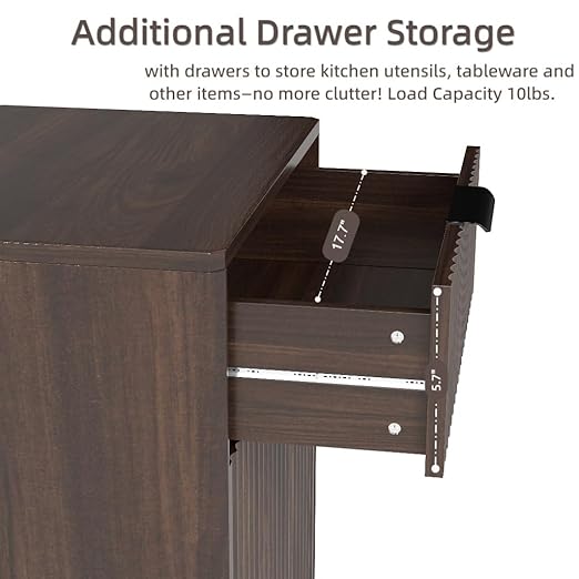 10 Gallon Tilt Out Trash Can Cabinet –Wooden Hidden Trash Can Cabinet,Pet Proof Garbage Recycling Cabinet with Storage for Kitchen Bathroom Living Room Walnut