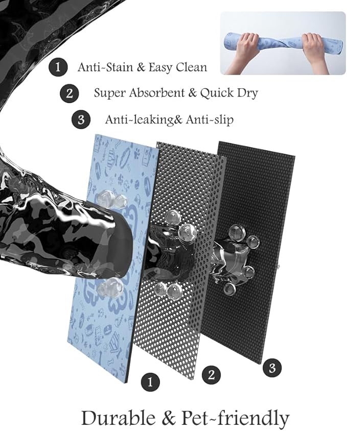 Pet Feeding Mat-Absorbent Dog Mat for Food and Water Bowl-No Stains Quick Dry Water Dispenser Mat-Dog Accessories Pet Supplies-Bowl for Messy Drinkers（Words,16"x24"
