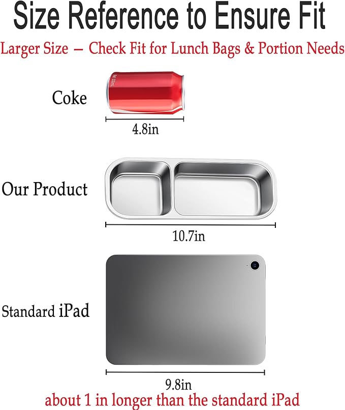 5 Pack Stainless Steel Snack Containers for Kids & Adults - Leek Proof Metal Bento Lunch Box with 2 Compartment - Lunchable Containers for Daycare, School, Work, Travel - Stackable Snack Bento Box