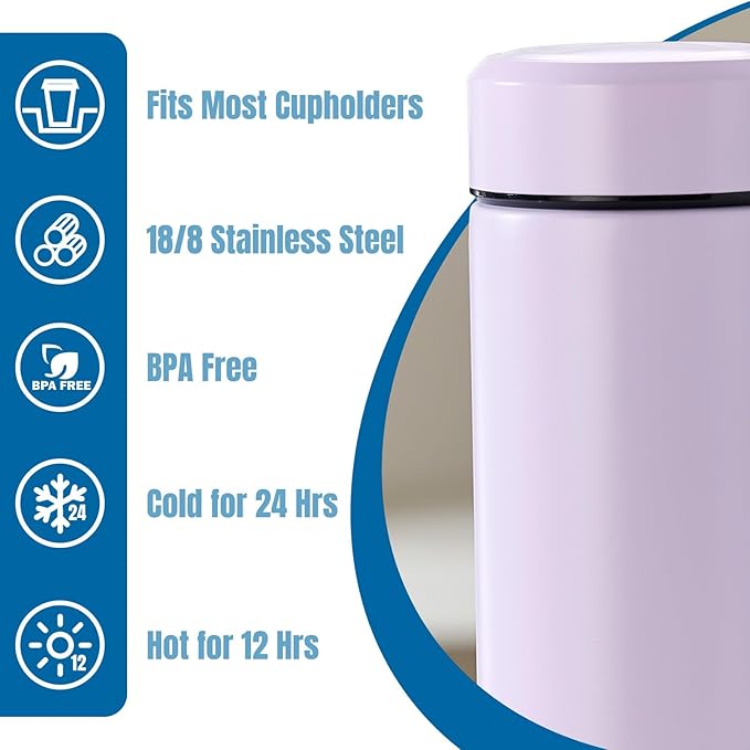 PARACITY Insulated Water Bottle,15 oz Stainless Steel Thermal mug, Double Wall Vacuum Water Bottle, Metal Water Bottle Keeps Hot for 12 Hrs, Cold for 24 Hrs, for Coffee, Drinks(pink)