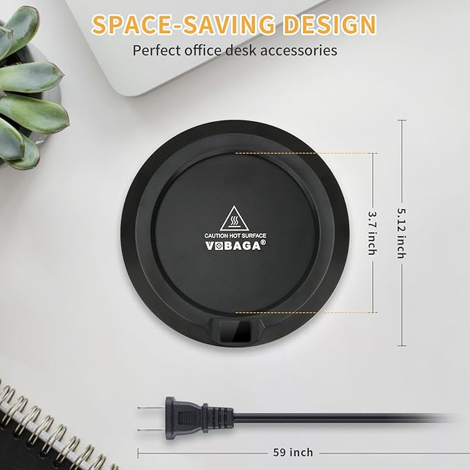 VOBAGA Coffee Mug Warmer with 2-12H Auto Shut Off & 3 Temperature Setting for Desk Candle Warmer Plate Coffee Accessories Gift（No Mug）