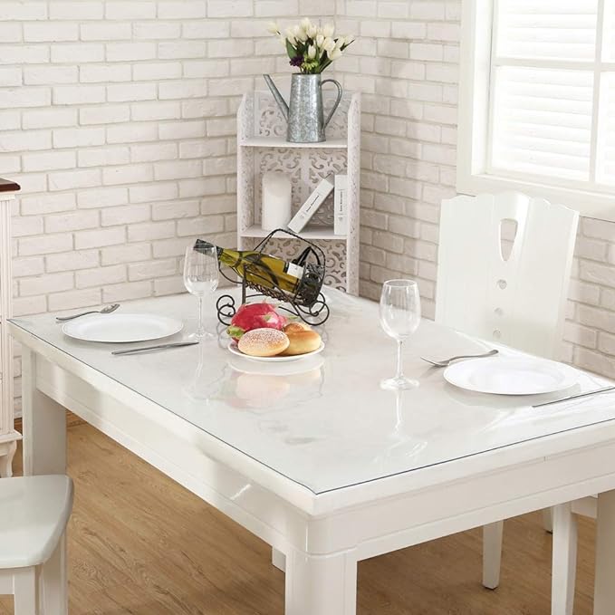 NECAUX Custom 18 x 24 Inch Clear Desk Cover Protector, 1.5mm Thick Plastic Desk Pad Mat, Table Cover Tablecloth Protector for Office Computer Writing Desk, Side Table, End Table, Night Stand, Dresser