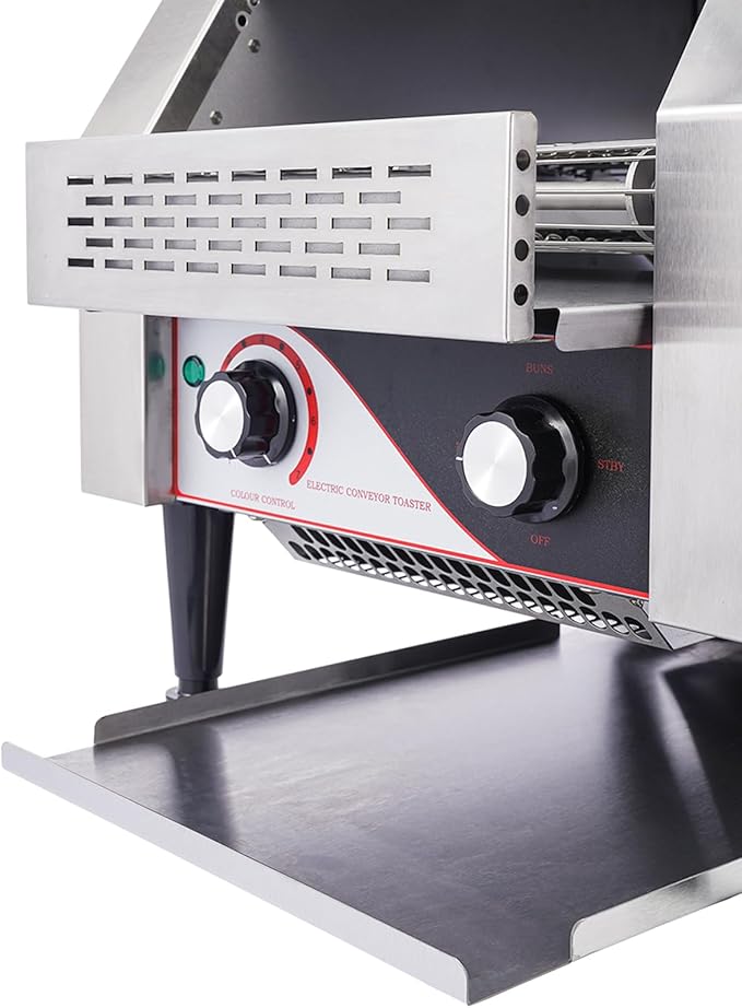 Commercial Toaster 300 Slices/Hour 1900W Heavy Duty Stainless Steel Commercial Electric Conveyor Toaster Oven with Three Baking Modes for Home Restaurants Bakery Use