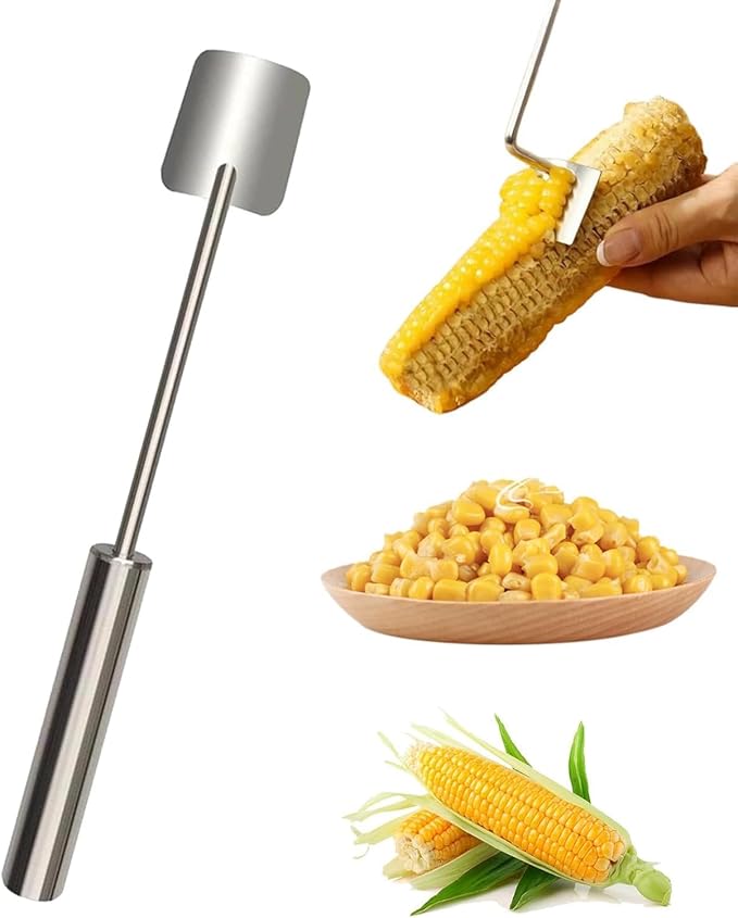 Latest Corn Peeler | Long-Handle Stainless Steel Kernel Remover | Fast, Labor-Saving & Safe | Easy-Clean Tool for Home, Restaurants & BBQs (CK-C(2Pcs))