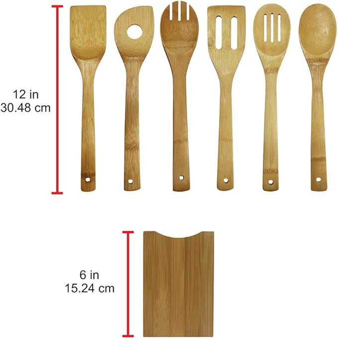 Oceanstar Bamboo Cooking Utensil Set, 7-Piece