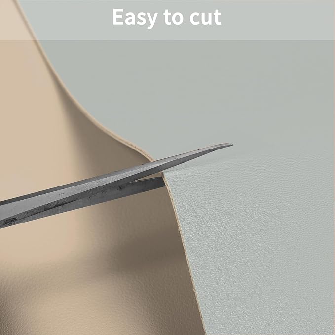 Leather Desk Mat,1.8mm Thick,12x42 Inch Desk Cover,Desk Protector Mat,Dresser Cover Top,Nail Table Mat,Dresser Cover,Quartz Countertop Protector,Table Sticker Cover(Light Brown+Gray,12×42)
