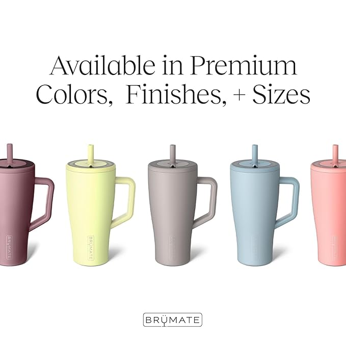BrüMate Era 30 oz Tumbler with Handle & Straw | 100% Leakproof Insulated Water Bottle Tumbler with Lid & Flexible SoftSip Straw | Made of Stainless Steel | Cup Holder Friendly | 30oz (Glacier)