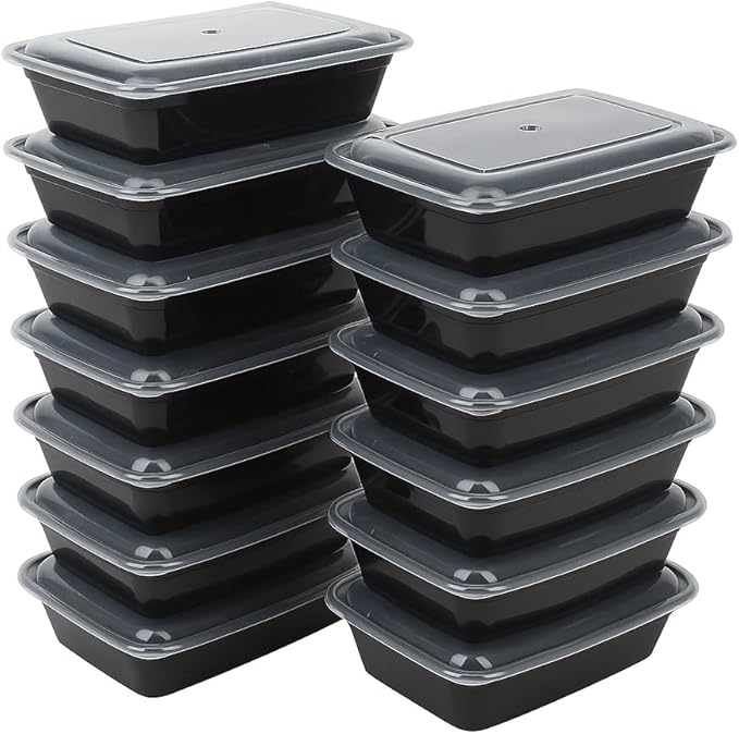 Ruthy's Outlet Meal Prep Containers W/Lids -Square Food Storage – BPA-Free| Stackable | Microwave | Freezer & Dishwasher Safe | Reusable Lunch Bento Box Portion Control & Planning (150 Pack, 16 oz)