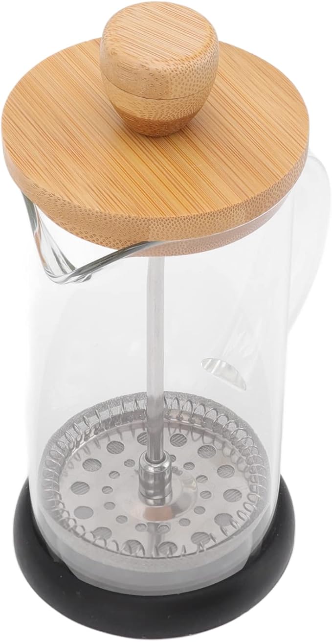 Heat Resistant Hand Brewing Filter French Press Borosilicate Borosilicate Tea Cafe Brewing Pot for Office Use (350ml Bamboo Cover)