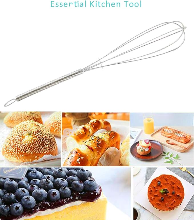 CHuangQi (Pack of 12) 7 inch Stainless Steel Whisk for Cooking, Blending, Whisking, Beating, Stirring, Balloon Whisk/Kitchen Whisk