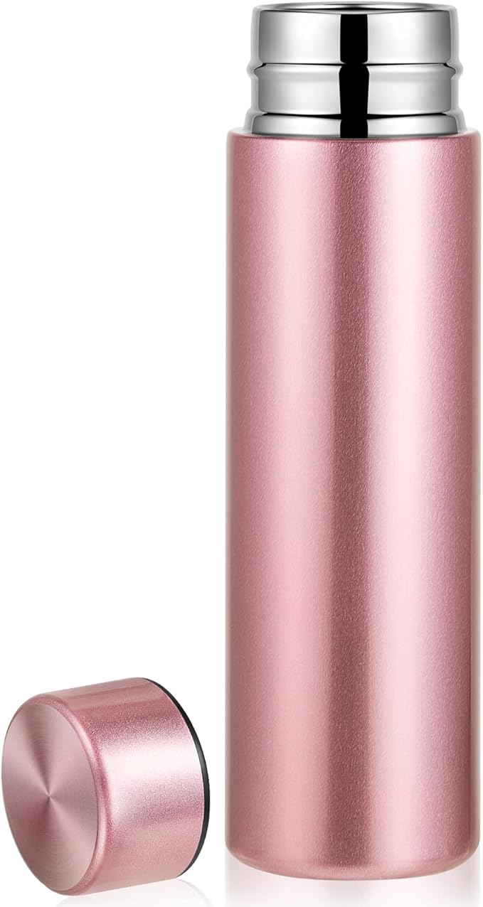 Irenare 5oz Mini Water Bottle Mini Insulated Stainless Steel Bottle Purse Water Bottle Cute Leak Proof Flask Keeps Drink Cold and Hot for Purse Women(Pink,1 Piece)