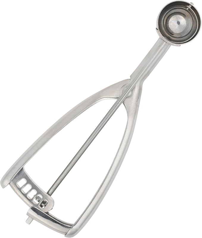 Jenaluca Small Scoop - Mini Cookie Scooper & Melon Baller - 2 Teaspoon Volume - Disher #100 stainless steel scoop for baking cookies & fruit balls