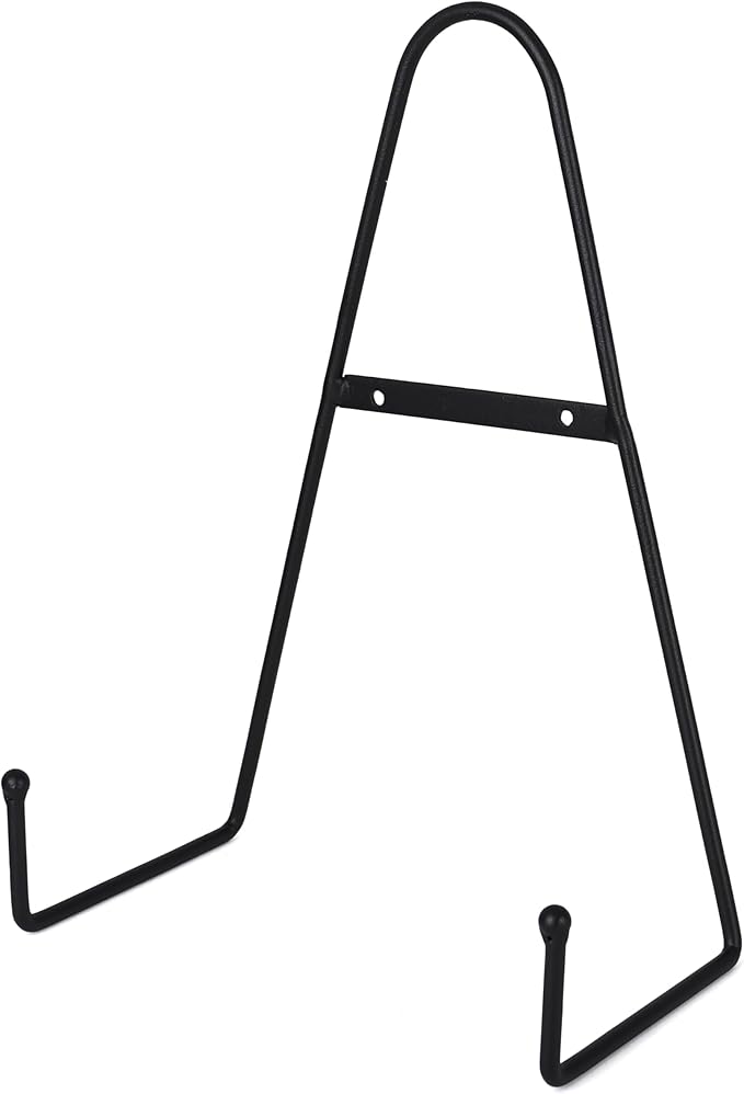 Milltown Merchants™ Metal Display Stand - Free Standing or Wall Mounted Decorative Plate Holder - Versatile Plate Hanger Stand - Black Metal Plate Stand - (1 Pack, X-Large)