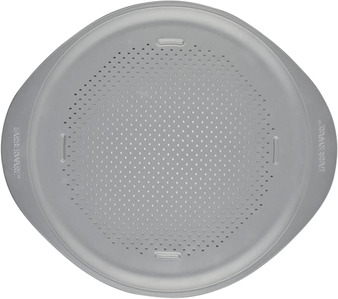 Farberware GoldenBake Nonstick Baking Sheet and Pizza Crisper Pan Set, 2 Piece, Gray (Pack of 2)