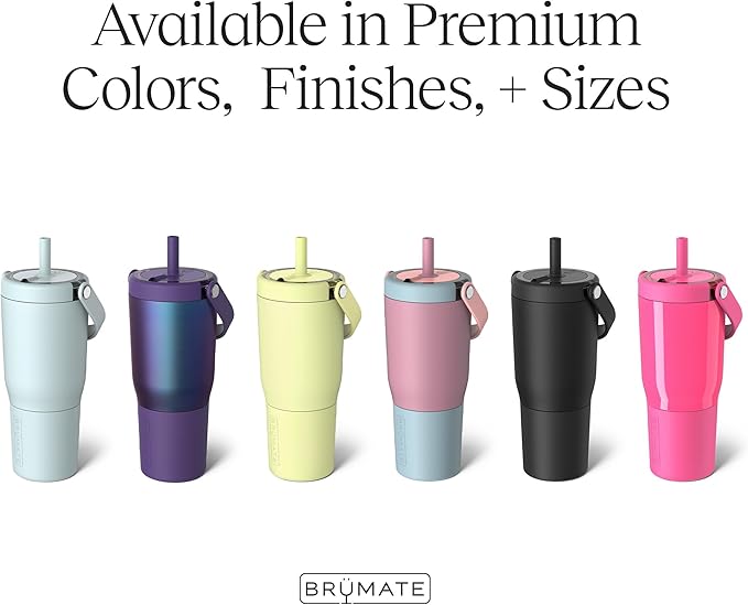 BrüMate Resa 25oz 100% Leakproof Travel Tumbler with Handle & Straw | Flexible SoftSip Straw | Silicone Sleeve for Durability | Stainless Steel | Cup Holder & Travel Friendly Water Bottle | (Mocha)