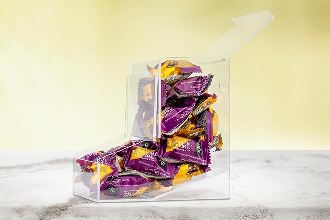 Inevibe Candy Dispenser - Bulk Acrylic Storage Holder with Two Lids for Countertop or Wall Mount - Store Chocolate, Treats, Sweets, and Snacks (2)