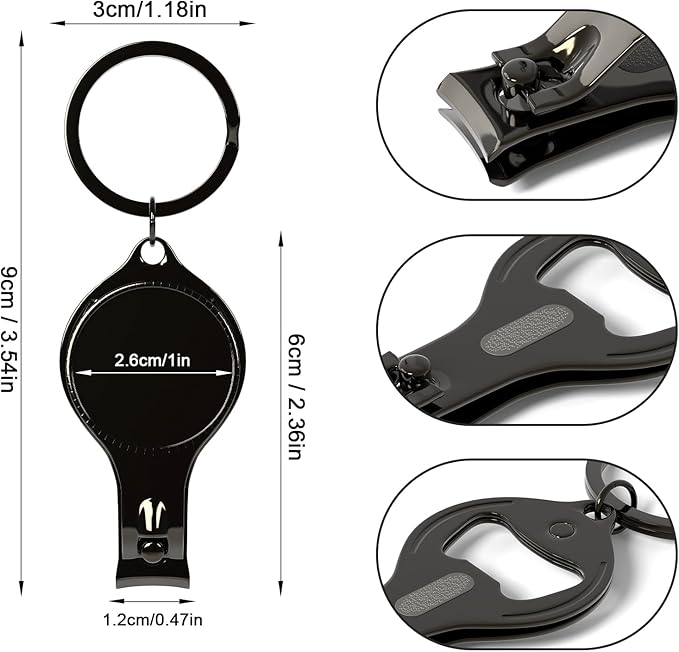 30pcs Personalized 4 in 1 Multi Function Bottle Opener, Nail Clipper, Wedding Favors Brewery, Private Customized, Black, Multitool Gifts for Men
