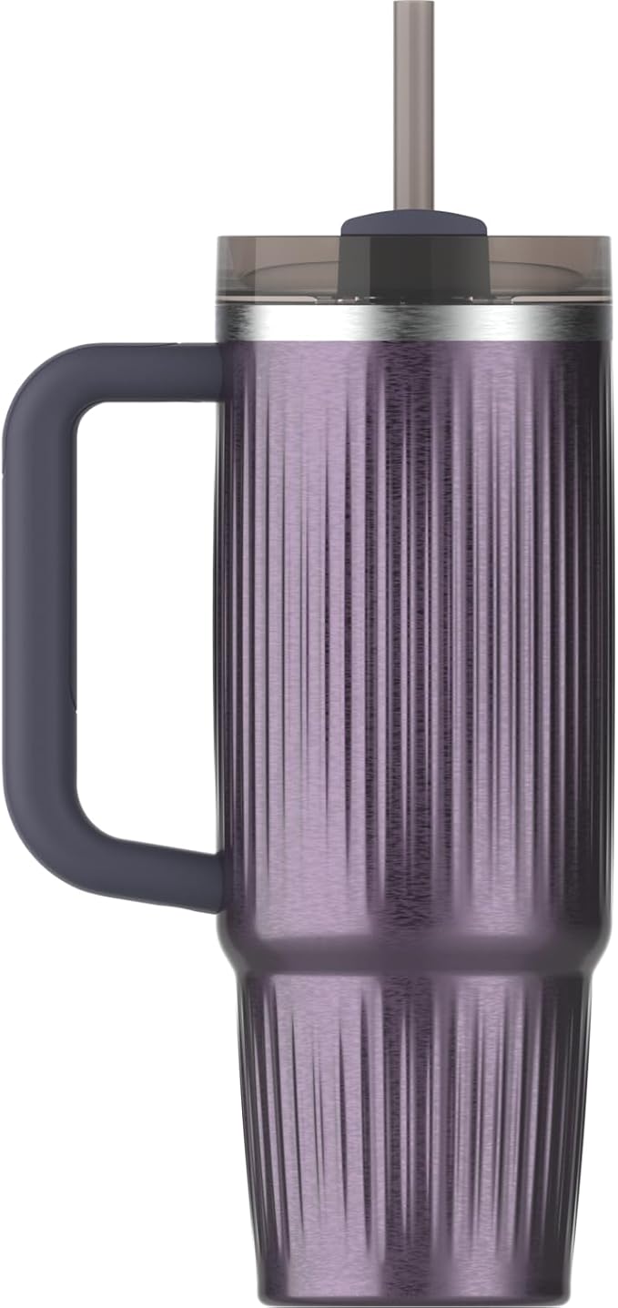 STANLEY Quencher H2.0 Tumbler with Handle and Straw 30 oz | Flowstate 3-Position Lid | Cup Holder Compatible for Travel | Insulated Stainless Steel Cup | BPA-Free | Fluted Wisteria Shine