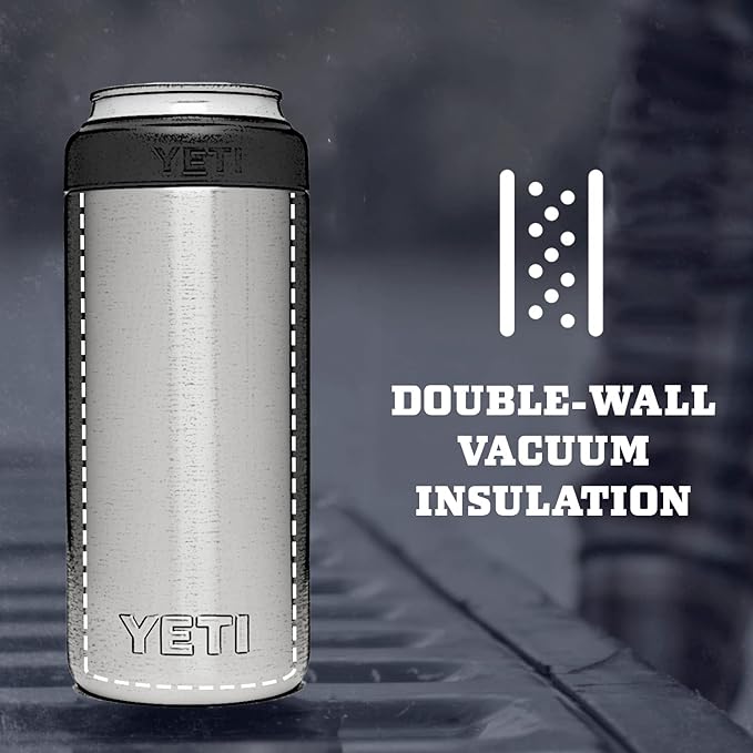 YETI Rambler 12 oz. Colster Slim Can Insulator for the Slim Hard Seltzer Cans, Black