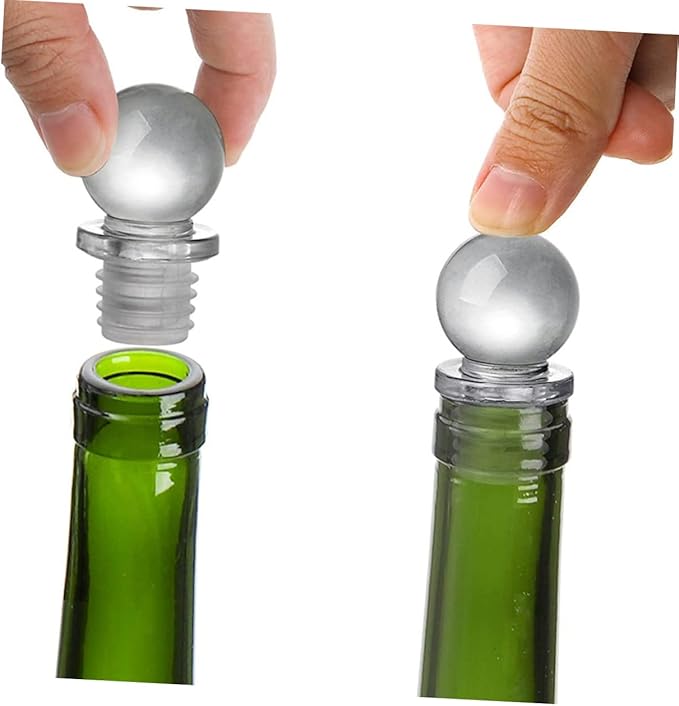 Garneck 24pcs Glass Ball Stoppers Wine Bottle Stoppers Caps Vacuum Pump for Wine Bottle Perfume Oil