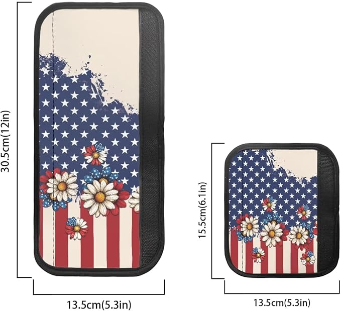 American Flag Daisy Flowers Refridge Door Handle Covers Set of 6, July 4th Independence Day Refrigerator Door Handle Covers Kitchen Fridge Microwave Dishwasher Door Handle Protector