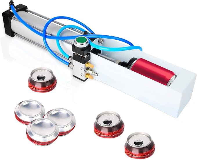 TAISHER Push Valve Aluminum Can Crusher，Eco-Friendly Recycling Tool，Heavy Duty Pneumatic Cylinder Soda Beer Can Crusher