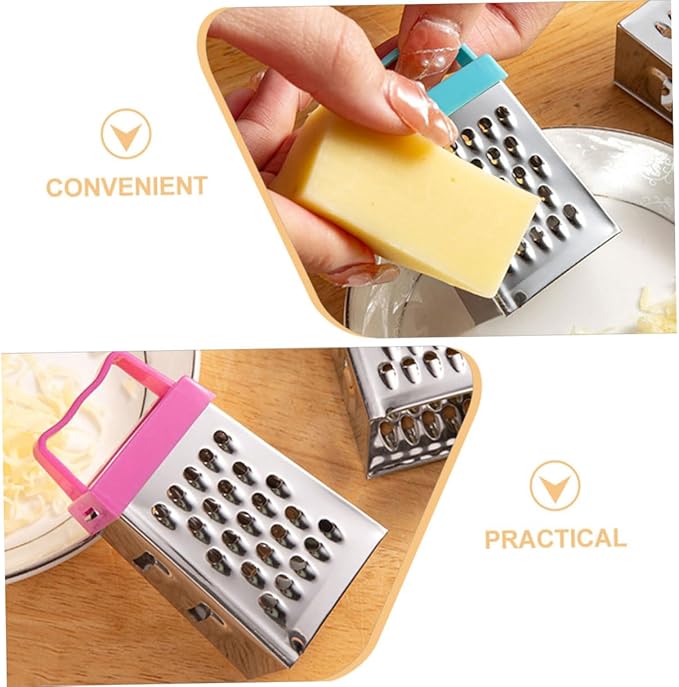 PRETYZOOM 24pcs Mini Cheese Grater Stainless Steel Grater Garlic Slicer Handheld Fruit Vegetable Cutter Easy Clean