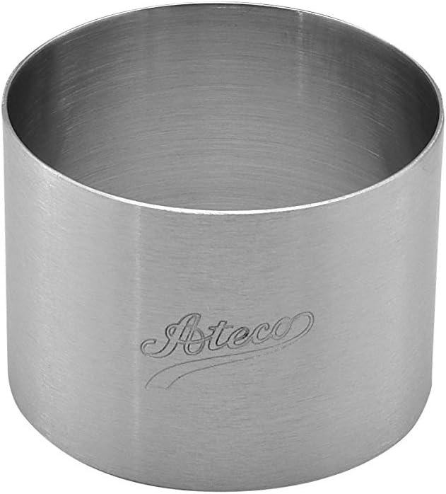 Ateco Round Cake Ring and Dessert Mold Baking Supply, 2.375 x 1.75-Inches High, Silver
