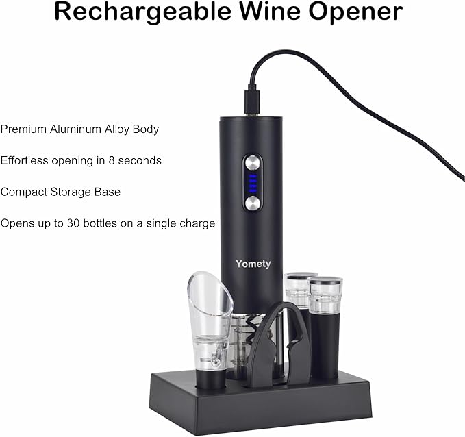 Electric Wine Opener and Electric Wine Aerator Set