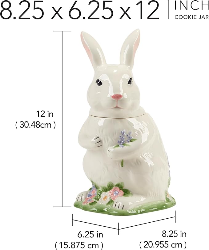 Certified International Easter Morning 3-D Bunny Cookie Jar, 64 oz.